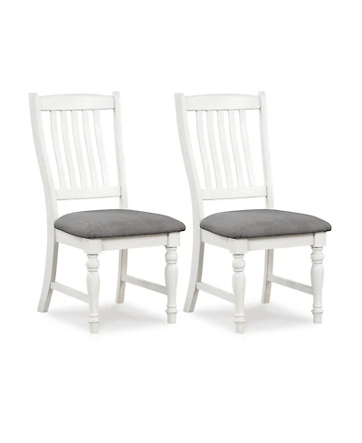 Skonyon Set of 2 Dining Chairs Kitchen Side Chair with Solid Wood Legs-White