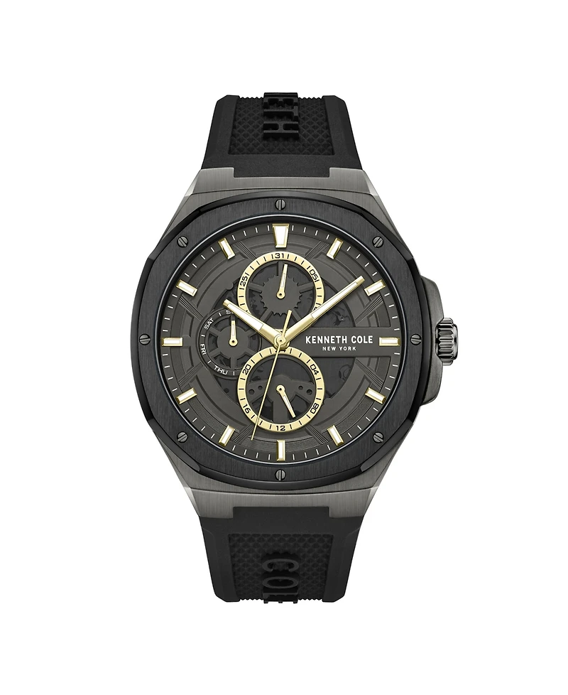 Kenneth Cole New York Men's Dress Sport Black Stainless Steel Watch, 43.5mm