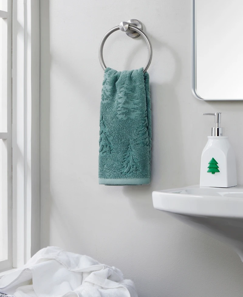 Skl Home Wispy Trees Jacquard Cotton 2 Piece Hand Towel, 16" x 26"