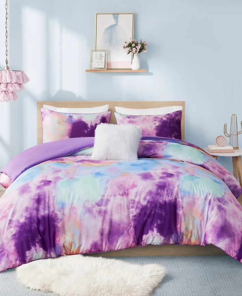 Intelligent Design Cassiopeia Watercolor Tie Dye 4-Pc. Duvet Cover Set, Full/Queen