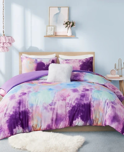 Intelligent Design Cassiopeia Watercolor Tie Dye 4-Pc. Duvet Cover Set, Full/Queen