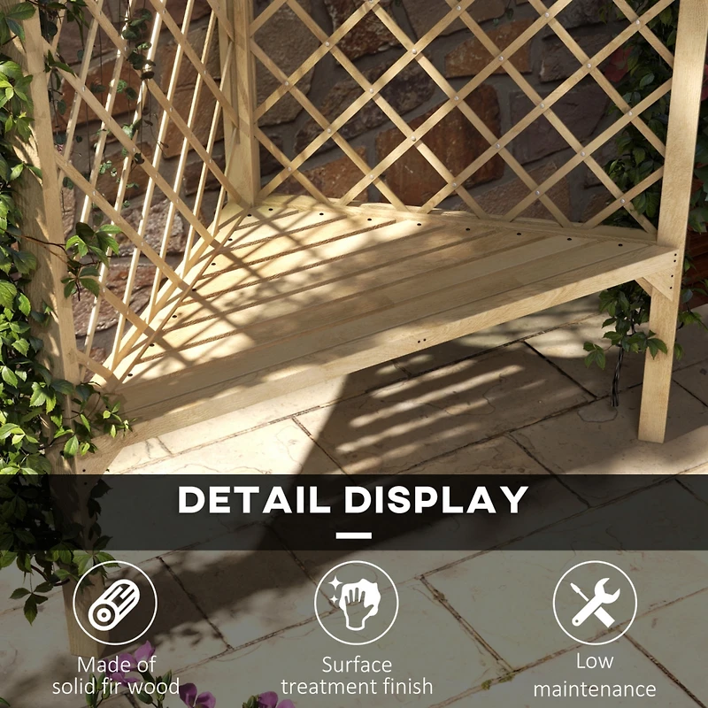 55" Wooden Garden Benches with Slatted Seat and Screening