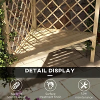 55" Wooden Garden Benches with Slatted Seat and Screening