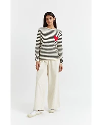 Chinti & Parker Women's Breton Heart Wool Cashmere Sweater