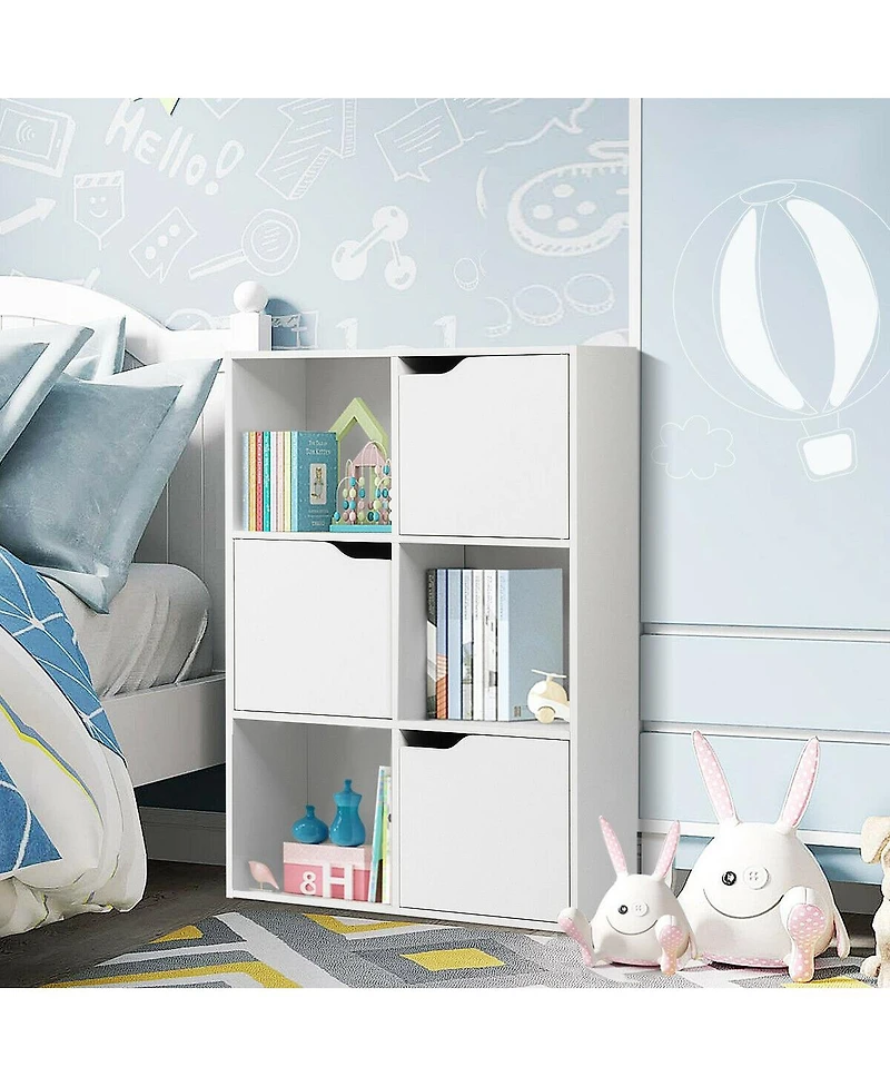 Sugift 6 Cubes Wood Storage Shelves Organization