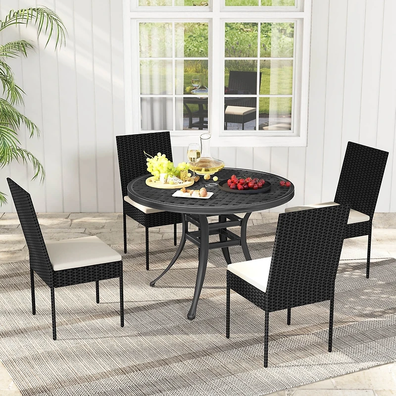 Costway Pe Wicker Patio Chairs Outdoor Dining