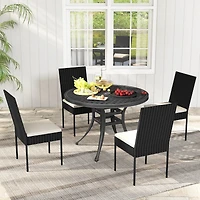 Costway Pe Wicker Patio Chairs Outdoor Dining
