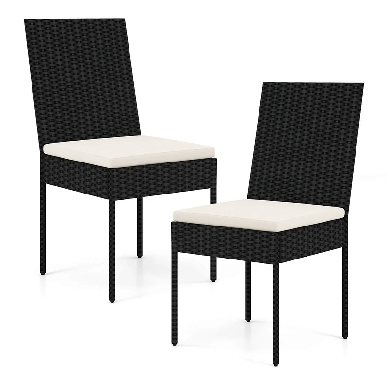 Costway Pe Wicker Patio Chairs Outdoor Dining