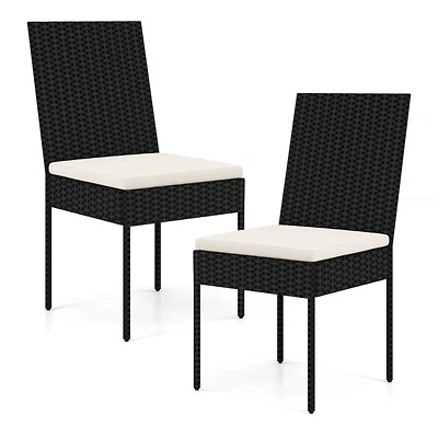 Costway Pe Wicker Patio Chairs Outdoor Dining