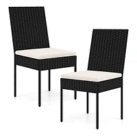 Costway Pe Wicker Patio Chairs Outdoor Dining