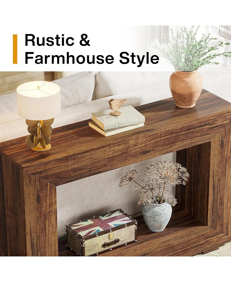 Tribesigns Farmhouse Console Table, 47 Inches Entryway Table with Storage, Industrial Hallway Accent for Living Room, Entrance