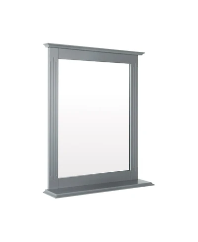 Wall-Mounted Multipurpose Vanity Mirror with Shelf-Gray