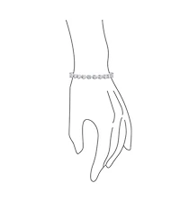 Bling Jewelry Romantic Cz Hearts Shape Tennis Bracelet Silver Plated Rhodium 7-7.5 Inch