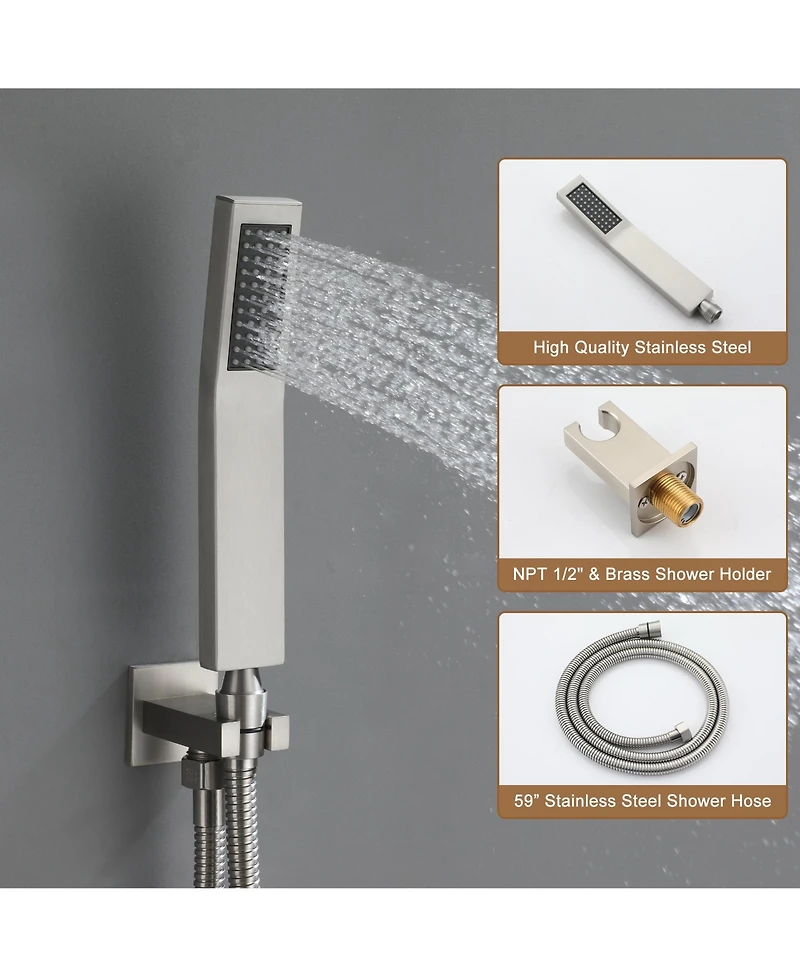 Casainc Single Handle 1-Spray Thermostatic 4-function Shower Faucet