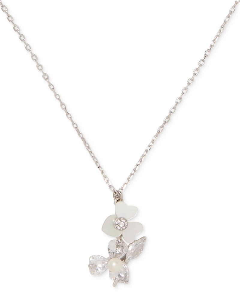 Kate Spade New York Mixed Stone Flower Pendant Necklace, 16" + 3" extender