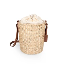 Picnic Time Palermo Rush Insulated Bucket Tote with Leather Straps