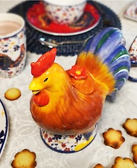 Certified International Morning Rooster 3-d Rooster Teapot