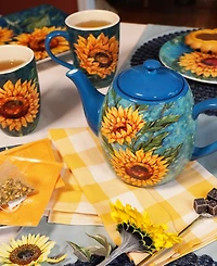 Certified International Golden Sunflowers Teapot