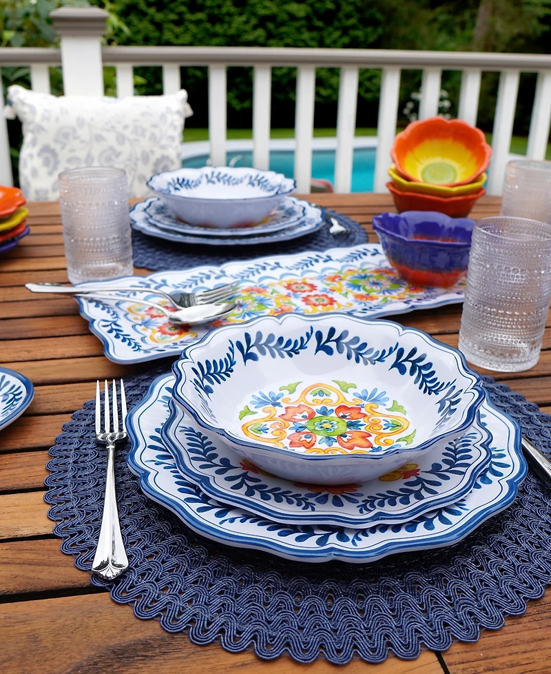 Certified International Flores Set of 4 Salad Plate 9", Service For 4