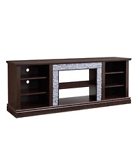 Streamdale Modern Faux Stone Tv Console with Storage Cabinet