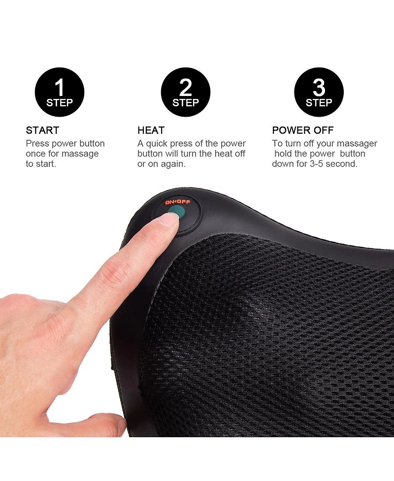 Sugift Shiatsu Pillow Massager with Heat Deep Kneading for Shoulder Neck and Back