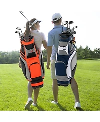 Vebreda 10.5 Inch Golf Stand Bag with 14 Way Dividers and 7 Zippered Pockets-Navy
