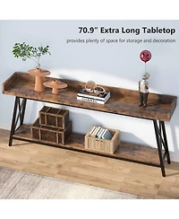 Tribesigns 70.87 inch Extra Long Console Table Behind Couch, Rustic Industrial Sofa Table for Living Room, Narrow Entryway Hallway Long Bar Table
