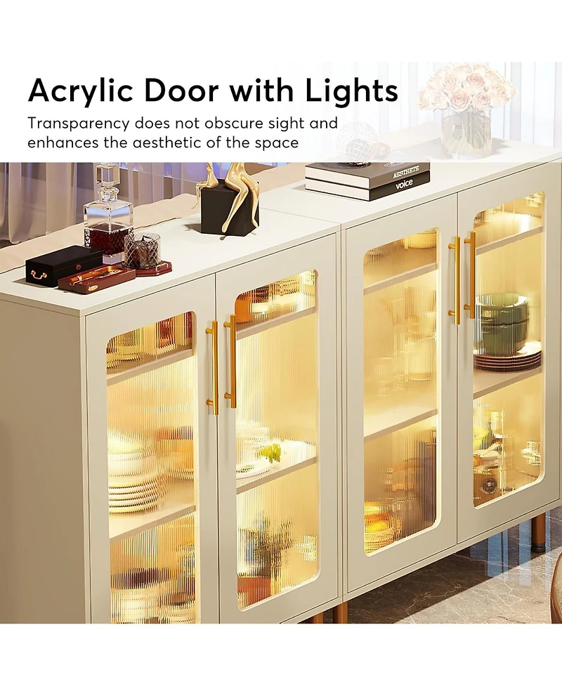 Tribesigns Shoe Cabinet with Acrylic Doors and Led Light