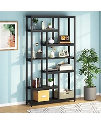 Tribesigns 79 Inch Extra Tall Bookshelf, 7-Tier Vintage Bookcase, Industrial 10-Shelf Open Storage Shelves Display Shelves Organizer for Home Office