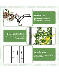 6.8 Feet Garden Arbor with Trellises for Climbing Plant Vine Rose