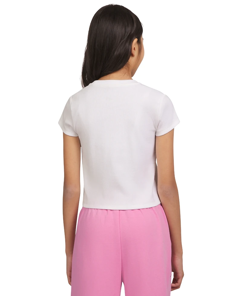 Champion Big Girls Ribbed Crewneck Short-Sleeve T-Shirt