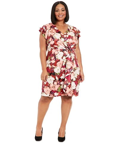 London Times Plus Floral Cascade Sheath Dress