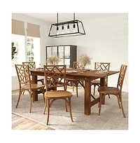 Merrick Lane Mara Solid Wood Dining Chair With Stackable Design, Ornate Seat Back Accenting, And Elegant Finish