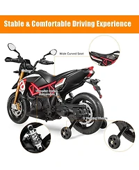 Vebreda 12V Kids Ride-On Motorcycle Aprilia Licensed with Sounds and Music-Red