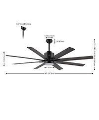 Jonathan Y Octo 66" 1-Light Contemporary Industrial Iron/Plastic Mobile-App/Remote-Controlled 6-Speed Ceiling Fan with Integrated Led Light