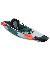 Sit-on-Top Fishing Kayak Boat With Fishing Rod Holders and Paddle-Gray