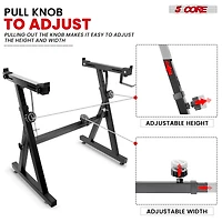 5 Core Keyboard Stand Z Style Height Width Adjustable Portable Heavy Duty Music Stands for Kids and Adults Fits 54 to 88 Key Electric Pianos