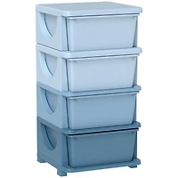 Qaba 30" 4 Tier Kids Storage Unit Dresser Tower,