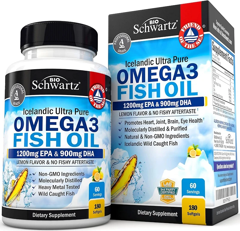 BioSchwartz Triple Strength Omega 3 Fish Oil Supplement