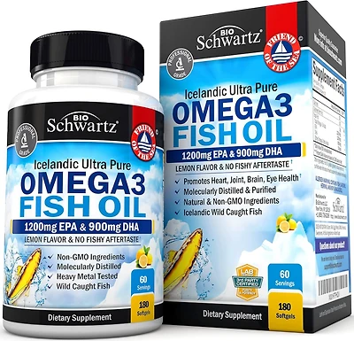 BioSchwartz Triple Strength Omega 3 Fish Oil Supplement