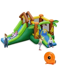 Costway Inflatable Jungle Bounce House Kids Dual Slide Jumping Castle Bouncer