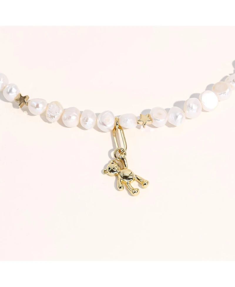 18K Gold Plated & Freshwater Pearls Help Me Sully Necklace