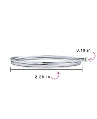 Bling Jewelry Set Of 3 Solid 2MM Small Wrist Round Stackable Smooth Multi Bangle Bracelet Sterling Silver