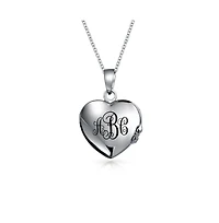 Bling Jewelry Butterfly Marcasite Pink Cz Heart Locket Necklace Rose Gold Sterling Silver
