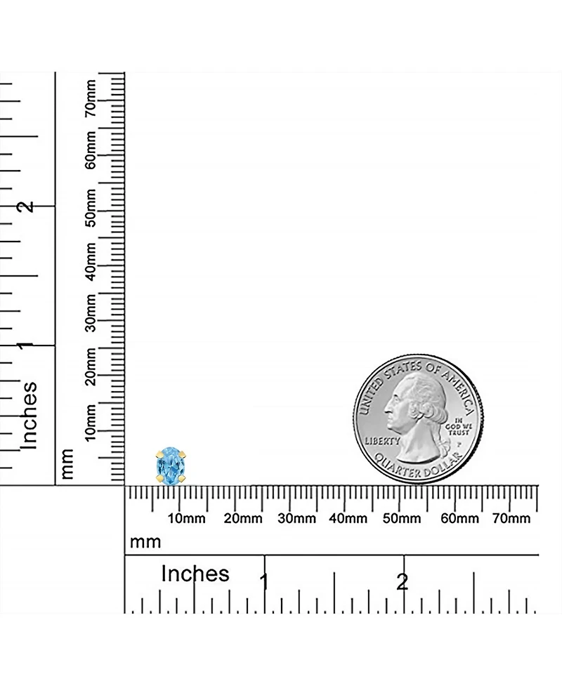 Bling Jewelry 1.6CT Oval Shaped Natural Stone Stud Earrings Real 14K Yellow & White Gold