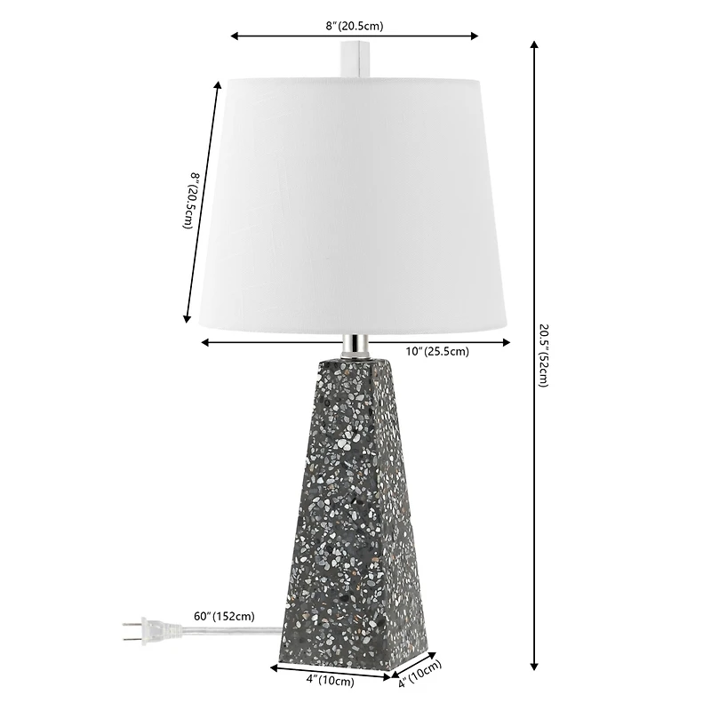 Jonathan Y Owen 20.5" Contemporary Resin Led Table Lamp, White Marble Finish (Set of 2)