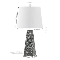 Jonathan Y Owen 20.5" Contemporary Resin Led Table Lamp, White Marble Finish (Set of 2)