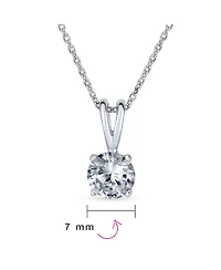 Bling Jewelry 1.5CTW Cz Solitaire Round Clear Cubic Zirconia Pendant Necklace s Sterling Silver