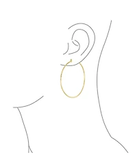 Bling Jewelry Minimalist Lightweight Round Thin Tube Big Large Hoop Earrings Yellow Gold Plated Brass 2.5 Inch Diameter