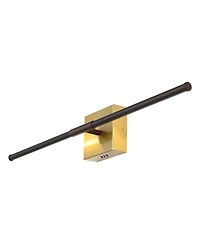 Jonathan Y Makena 28" Modern Minimalist Dimmable Integrated Led Metal Wall Sconce, Oil Rubbed Bronze/Brass Gold